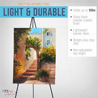 U.S. Art Supply 63" High Metal Folding Display Easel - Adjustable Height, Instantly Collapses, Holds 5 lbs - Portable Art Easel Stand - for Sign, Poster, Canvas, Painting, Picture Display - style: Standard