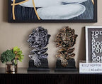 Lion Head Statue Decor Lion Sculpture for Home, Office, Bookshelf, Desk, Living Room, Barn - Decorative Art Figurine (2 Pieces) - style: Lion