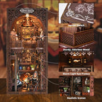 TOYQI Book Nook Kit, Book Nook Kits for Adults, DIY Miniature Dollhouse Kit 3D Wooden Puzzle Booknook Bookend with LED Light - style: Dwarfs's House