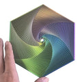 Fractal Fidget Hexagon - Suitable for Relieving Stress, Anxiety, and Tension | Autism, ADHD | Desk Adult Fidgeting Stress Relief Gift (Blue Green Red Yellow 35 Rings) - color: Blue Green Red Yellow 35 Rings