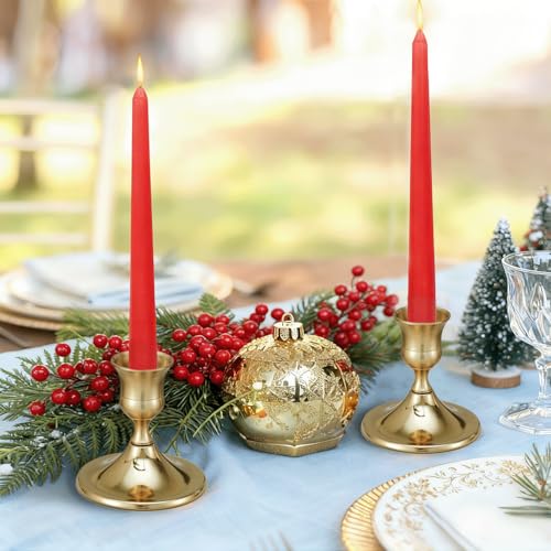 12 Pcs Candle Holders, Gold Candlestick Holders Set for Table Centerpiece, Vintage Taper Candle Stand, Home Decor, Weddings, Festival and Dining Parties(Gold) - color: 12pc-gold