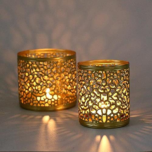 Metal Hollow Candle Holder, Decorative Mini Candlestick Holder, Tabletop Tealight Candle Stand Decoration for Wedding, Holiday, Home, Style2 - color: Style2