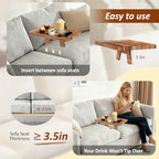 Acacia Wood Couch Tray, Folding sofa Table Insert for Middle Portable Couch Armrest Trays Perfect for Drinks, Snacks, Phone, Remote Control,14.96x10.23-inch (Rectangle) - color: Rectangle