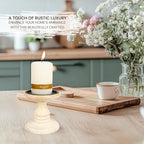 Hosley's Set of 2 White Wood Pillar Holders - 5" High. Ideal Gift for Weddings, Special Occasion, Spa, Aromatherapy Settings, Candle Gardens W1 - color: White