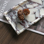 100% Natural Luxury Calaccata Viola Marble Small Hand Towel Tray Holder Organizer, Makeup Bathroom Holder - color: Viola-rectangle-10"x5"x0.7"