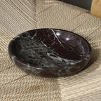 Natural Marble Travertine Ring Dish Jewelry Tray 5.5" for Women, Marble Trinket Dish for Key Earring Nightstand, Mother's Day Engagement Birthday Gift - Rosa Levanto - color: Rosa Levanto