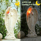Angel Figurine, Large Angel Garden Statues Outdoor with Butterfly Solar LED Lights Lawn Decorations Yard Ornament Sculptural for Outside Patio Decor, Angel Gardening Gifts - style: Butterfly-2