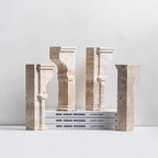 Set of 2 Piece Modern Travertine Bookend, Arc de Triomphe Design, Natural Stone Book Holders for Desk and Shelf (2 pcs 1 Set -Arc de Triomphe) - color: 2 Pcs 1 Set -Arc De Triomphe