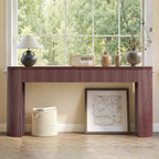 Itaar 63" Fluted Console Table with 2 Drawers, Modern Entryway Table with Storage, Long Sofa Table Behind Couch for Living Room, Hallway, Couch, Foyer，Brown - color: Brown