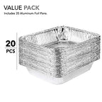 9x13 Aluminum Pans (20 Pack) - Disposable & Recyclable Foil Tray- Half Size Steam Table Deep Pans - Tin Foil Pans for Cooking, Heating, Storing, Prepping Food, BBQ, Grilling, Catering, Stock Your Home - size: 20 Pack