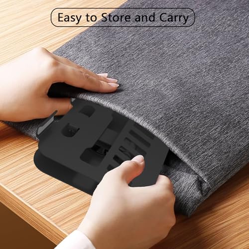 Metal Tablet Stand, Adjustable 360° Rotation Tablet Holder Compatible with 4-13" Tablet Such as iPad Pro Air, iPad mini, Tab S11 10, Surface Pro 12 (Black) - color: Black
