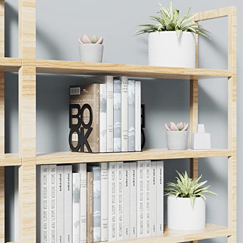 Book Ends,BookEnds Supports for Bookrack Desk,Bookend are Used for Books, Unique Appearance Design,Heavy Duty - color: Black, size: 1 pair