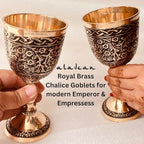 Vintage Chalice Medieval Goblet | 1x Solid Brass Red Wine Glass Cups of Royal King Arthur - Renaissance, Birthday Gifts Christmas Wedding Anniversary Novelty Ceremonial Drinkware (Czar Goblet) - style: Czar Goblet