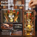 MiniCity DIY Book Nook Kit for Adults, 3D Wooden Puzzle Bookend Bookshelf Insert Decor with LED Light and Dust Cover (Beyond Library) - style: Beyond Library