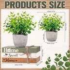 Wesiti 4 Pcs Spring Table Centerpieces with Fake Eucalyptus Pot Plant Home Sweet Home Decoration Farmhouse Tiered Tray Tabletop Decor Wooden Stack Book Block Sign for Desk Shelf Housewarming Gift - style: Classic