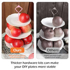 3 Tier Tiered Plate Hardware Kits Fruit Cake Plate Handle Fitting Hardware Rod Cucake Stand Tower Holder Pink Crown 5 Sets（Plate not Included） - color: Pink