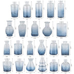 RUCKACE Bud Vases in Bulk 22 Blue Glass Small Vases Flower Vase Bulk for Centerpiece Table Wedding Decorations Home Decor Party(Gradient Blue 22 Pack) - style: Gradient Blue 22 Pack