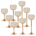 Candle Holder Candlestick Holders- 3Set Gold Crystal Pillar Candle Holders,Metal Candlestick Stands for Wedding Centerpieces,Table Decor for Church,Valentine's Day Housewarming Gift,9Pcs - size: 9Pcs