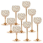 Candle Holder Candlestick Holders- 3Set Gold Crystal Pillar Candle Holders,Metal Candlestick Stands for Wedding Centerpieces,Table Decor for Church,Valentine's Day Housewarming Gift,9Pcs - size: 9Pcs