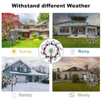 Viveta Outdoor Wind Spinners, 13" Metal Wind Sculpture with Stable Stake, Double-Sided Windmill,Wind Spinner for Yard and Garden - color: 2-green Purple