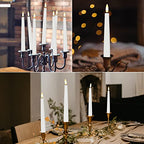 Flameless Taper Candles with 3D Wick, 9.6" Real Wax LED Candles with Remote and Timer, 3 Pack Flickering Candlesticks Battery Operated, Classic Tall Taper Candles for Home, Wedding, Party, White - color: White