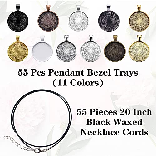 110Pcs Pendant Trays, Round Tray Set, Alloy Tray Charms Bulk, Bezel Pendant Trays for Homemade Jewelry and Necklaces, DIY Crafts, Resin Art, Paint Pour Skins, Costume Jewelry - size: 110 PCS