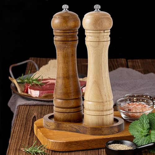 Salt and Pepper Wood Mill Tray, Retro Colour Pepper Grinder Rest, Work Surface and Dining Table Protector (Pepper Mill not Included) - color: G Retro Colours Mill Rest