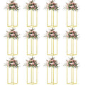 23.6inch 12 pcs Column Vases Gold Centerpieces for Table Metal Flower Stand Wedding Centerpieces Party - size: 23.62 Inches - 12 pcs