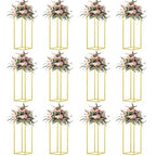 23.6inch 12 pcs Column Vases Gold Centerpieces for Table Metal Flower Stand Wedding Centerpieces Party - size: 23.62 Inches - 12 pcs