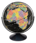 Replogle Barcelona (Black) 16 inch desktop globe with up to date information, raised relief map and full swing gyromatic assembly. The beautiful black color world ball and vast amount of up-to-date information will peak the interest of any geographical co