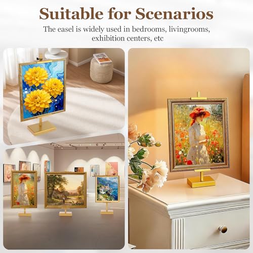 1pcs Adjustable Tabletop Easel Stand for Picture Frames, Picture Easels for Display, Gold Easel, Picture Frame Stand, Adjustable Art Easel.(18inch,Gold) - color: Gold, size: 18inch