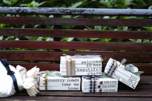 Lavender Inspired - You Me and the Dogs Dog Sign, 3 Stacked Books - color: You, Me and the Dogs
