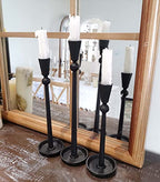 Iron Taper Candle Holder Set 3 - Decorative Candle Stand - Candlestick Holder for Wedding, Dinning, Party (Black)…