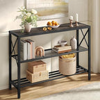 Hoctieon Industrial Console Table, 3 Tier Entryway Table, Hallway Table, Narrow Sofa Table with Shelves, Entrance Table for Entryway, Living Room, Foyer, Hallway, Office, Grey - color: Grey