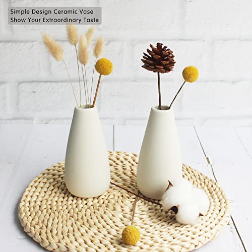 YANLING 6 Pack Small White Vase for Home Decor, 5 inch Modern Ceramic Vases for Pampas Grass, Boho Vase White Vases for Dried Flowers, Wedding Dinner Table Party - color: White-c, size: 6 Pack-Small