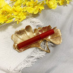 Metal Jewelry Dish, Small Leaf Shaped Ring Holder Jewelry Organizer, Trinket Dish Vanity Tray for Dresser Christmas Birthday Wedding Gifts 2-Tier Ginkgo-Gold - color: 2-Tier Ginkgo-Gold