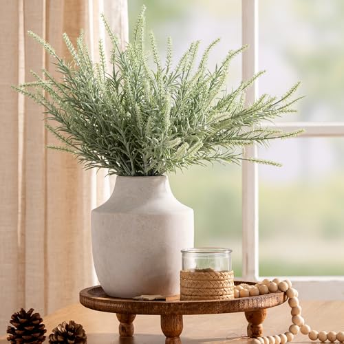 Mitt&Ditt Ceramic Flower Vase, 7.5 inch Off-White Farmhouse Rustic Vase, Handcrafted Weathered Pottery Vases, Small Flower Terracotta Vases for Home Decor, Living Room, Table, Shelf - color: B-7.5"h-antique
