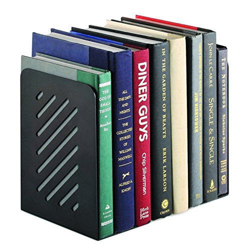 STEELMASTER Heavy Duty 8-Inch Slotted Bookends, 1 Pair, Black (24490004) - color: Black, size: 8-Inch Pair