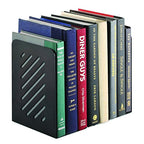 STEELMASTER Heavy Duty 8-Inch Slotted Bookends, 1 Pair, Black (24490004) - color: Black, size: 8-Inch Pair