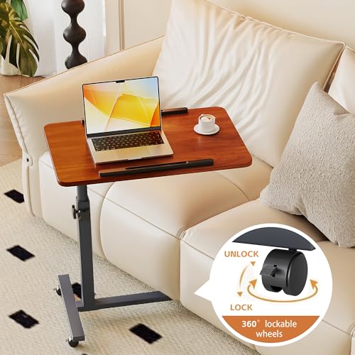 Furist Overbed Bedside Table with Wheels, Medical Hospital Bed Table, Bed Table with Wheels, Rolling Tray for Hospital and Home Use