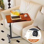 Furist Overbed Bedside Table with Wheels, Medical Hospital Bed Table, Bed Table with Wheels, Rolling Tray for Hospital and Home Use