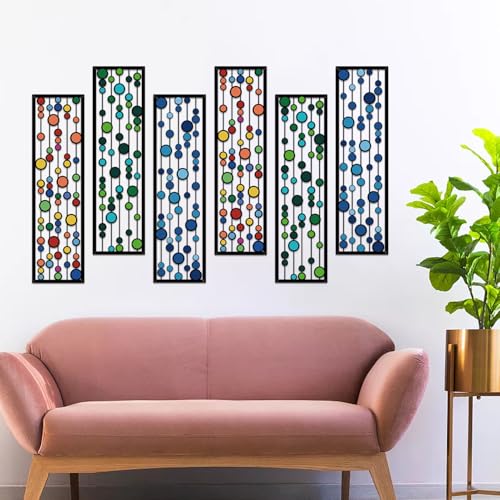 ShxTrade Geometric Metal Wall Decor, Modern Minimalist Geometric Wall Art 3D Abstract for Living Room Metal Wall Sculpture Hanging for Home Bedroom Office (Colorful) - color: Colorful