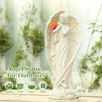Angel Figurine, Large Angel Garden Statues Outdoor with Butterfly Solar LED Lights Lawn Decorations Yard Ornament Sculptural for Outside Patio Decor, Angel Gardening Gifts - style: Butterfly-2