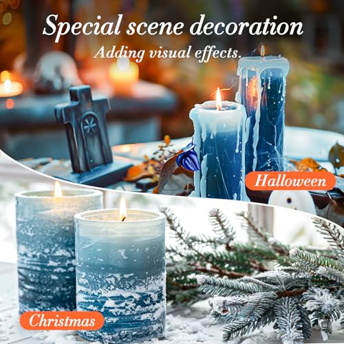 Sukh Blue Candle Sand with Wick - 430G(0.94lb) Sand Candle with Wicks Refillable Candles for Weddings, Parties, Halloween, Christmas - color: Blue