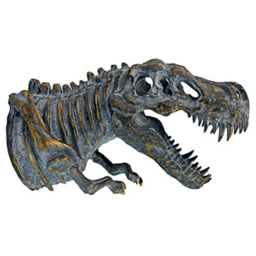 Design Toscano Bones of The Dinosaur T-Rex Skeleton Wall Sculpture, 16.5 Inches, Full Color - style: T-Rex Skeleton