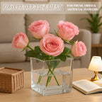 CONNOO 9 Pack Square Glass Vase 4" x 4" x 4", Clear Bulk Flower Vases for Centerpieces, Square Glass Cube Vase Floating Candle Holders for Wedding Party Home Decor - size: 9 Pack 4 Inch