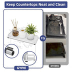 Gypie 2 Pack Bathroom Vanity Tray, Toilet Tank Tray with Handle, Bathroom Trays for Counter, Toilet Tank, Kitchen (White) - color: White 2 Unit