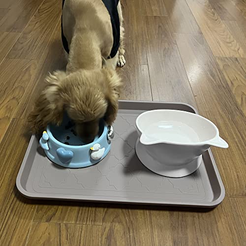 WATANIYA PET Boot Tray for Entryway Indoor, Heavy Duty Shoe Mat Tray 2 Packs, 16.7"x12.8" Waterproof Shoe Trays with Raised Edge, Outdoor Multi-Purpose Mat for Boots, Shoes, Garden - color: Oatmeal, size: (2Pack) 16.7''x 12.8''