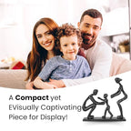 Rustic Family Figurines Family of Three Sculptures Parents and Kid Statue for Bedroom Décor Cast Iron Family Sculpture for Living Room Decor Gifts for Family Unique Art Piece Modern Home Décor - style: Family of Three Sculptures