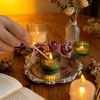 2pcs Votive Candle Holders Glass Tea Light Candle Holders Table Centerpiece for Wedding Birthday Valentine's Day (Green) - color: Green